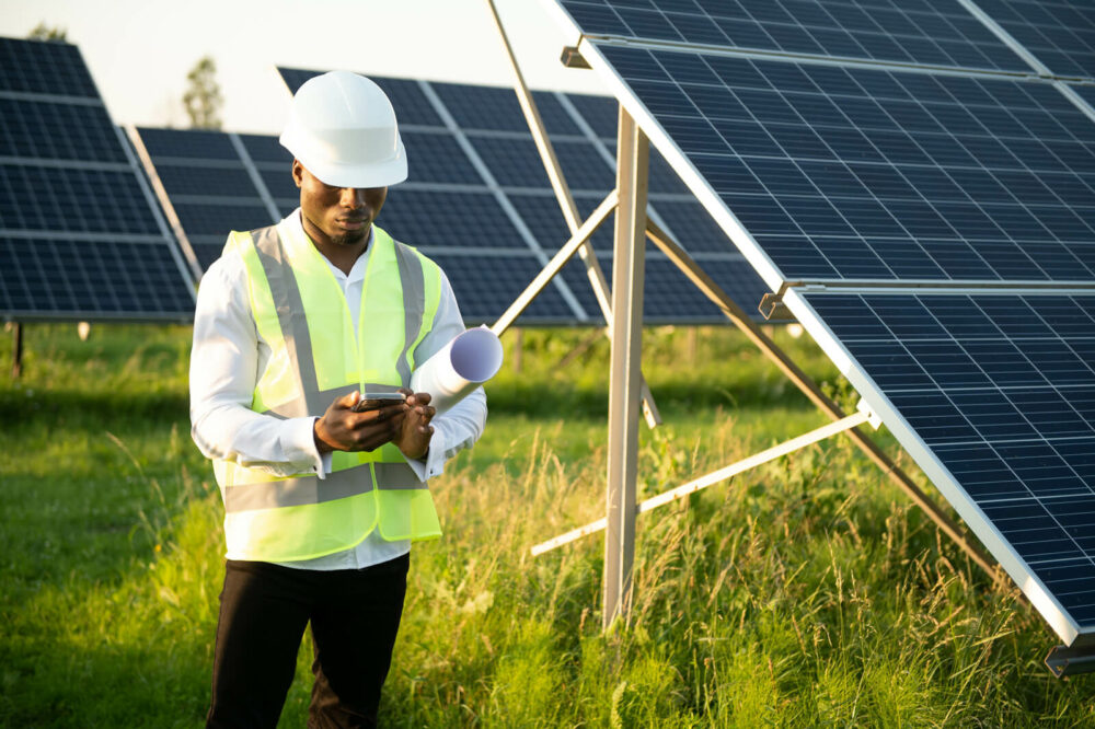Man working on a solar site